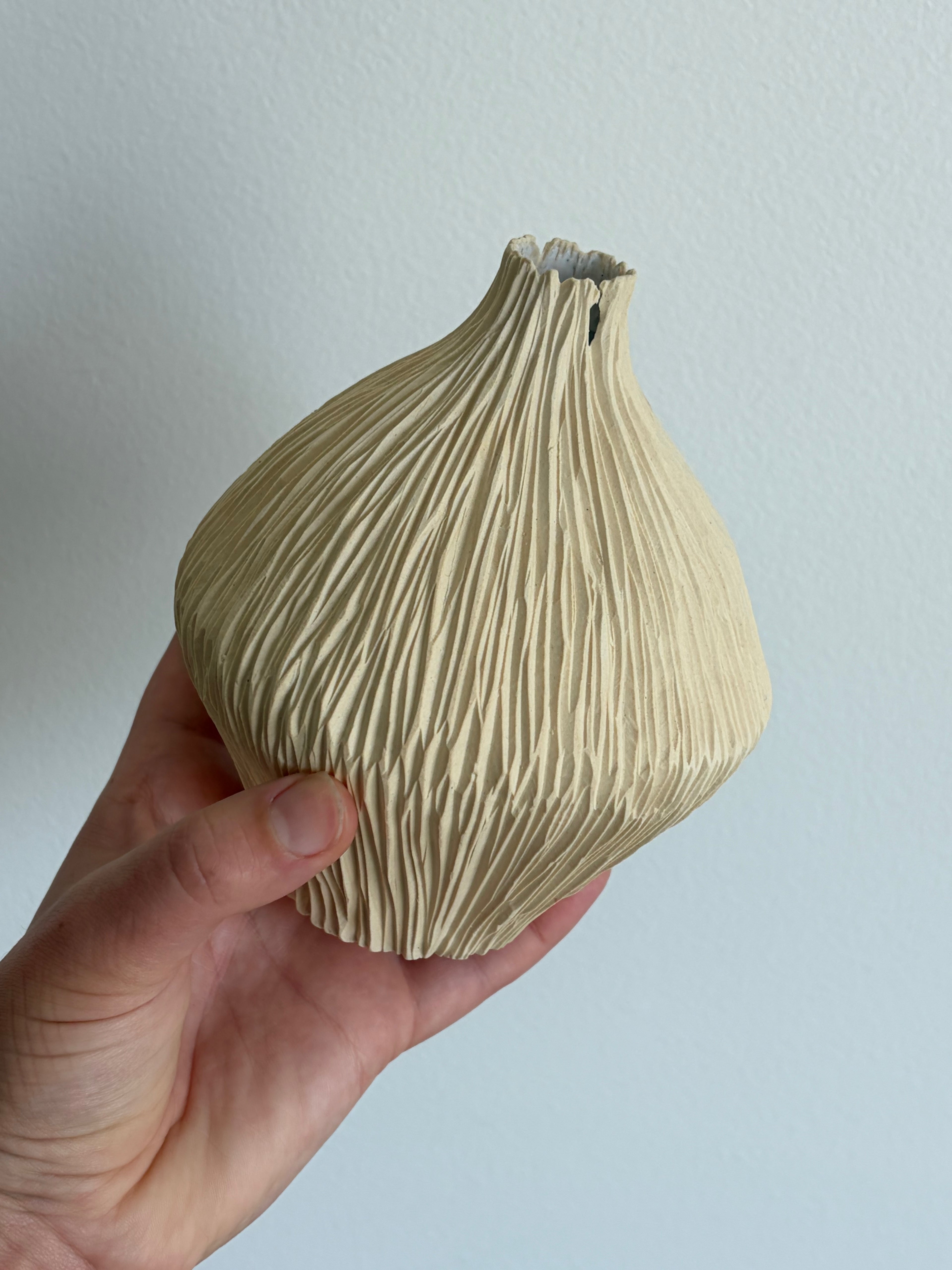 Narrow neck seedpod vase