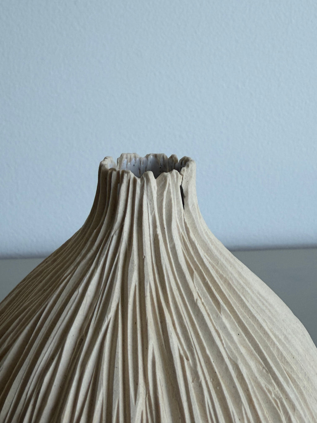 Narrow neck seedpod vase