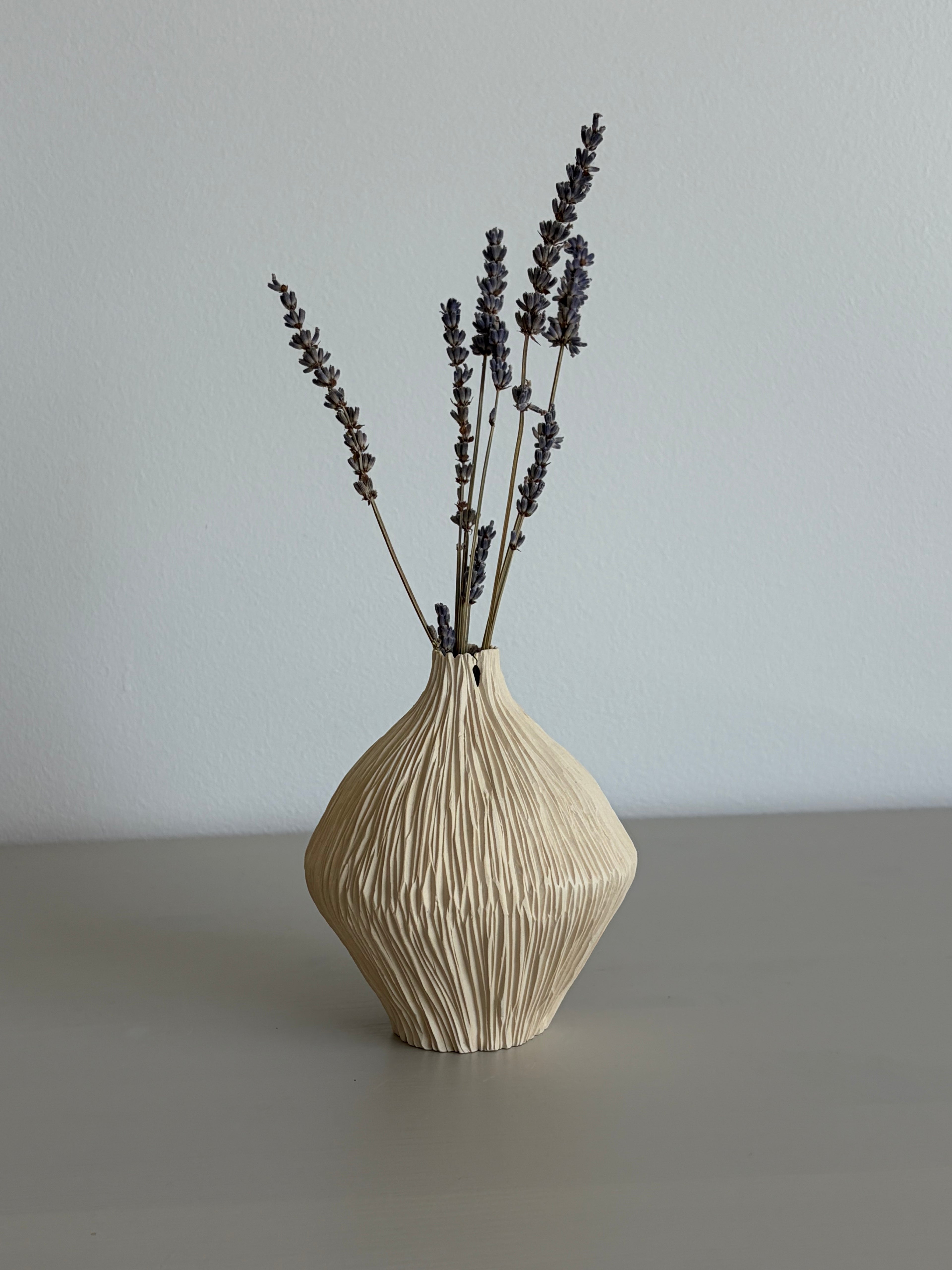 Narrow neck seedpod vase