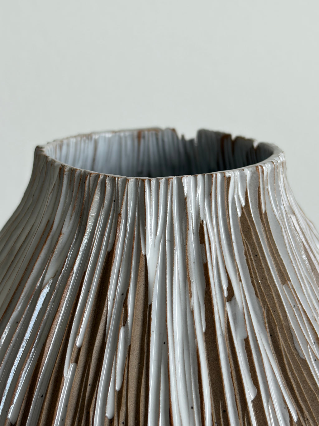Glaze-drip seedpod vase