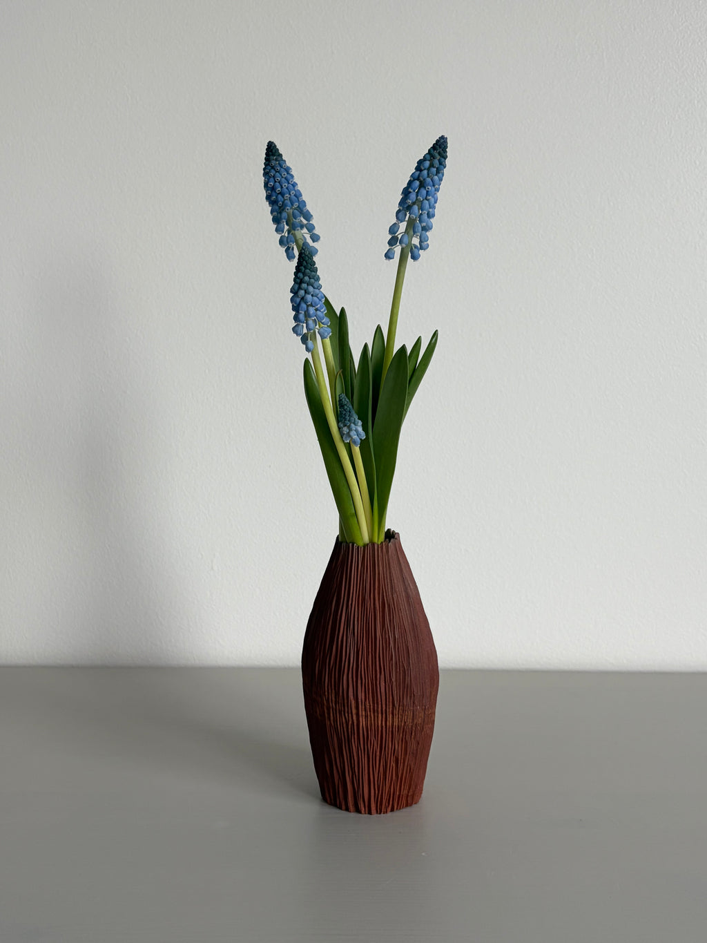 Red seedpod vase
